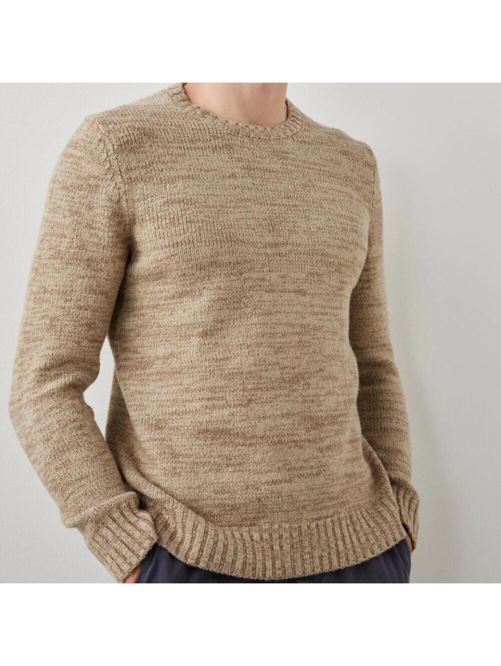 RAILS ORRIN CREWNECK SWEATER - NEUTRAL TOASTED BARLEY - MEN'S LARGE $178